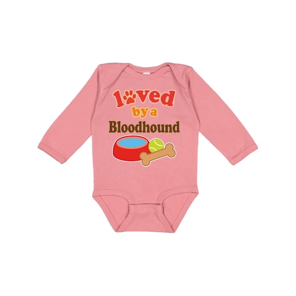 Inktastic Bloodhound Loved by a (Dog Breed) Boys or Girls Long Sleeve Baby Bodysuit