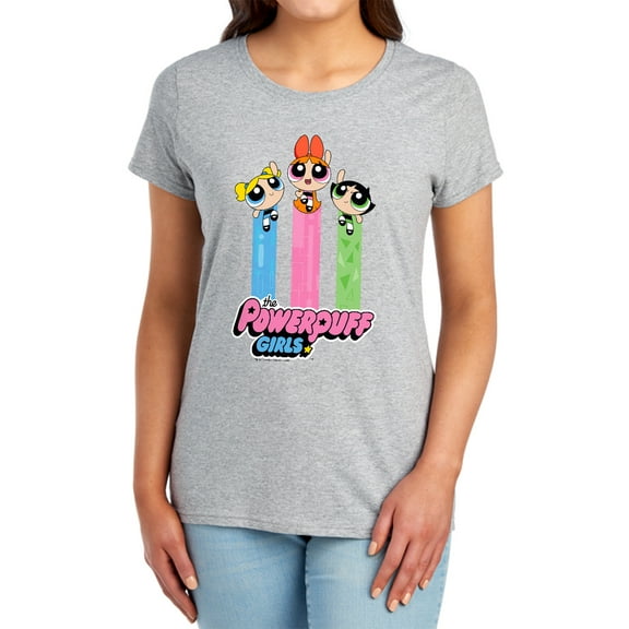 Powerpuff Girls The Girls Fly Women's T Shirt, Athletic Heather, Small