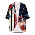 thumbnail image 6 of Frostluinai Kimonos for Women Lightweight Summer Cardigan Casual Loose Beach Swim Cover Up 3/4 Sleeve Open Front Chiffon Cardigans, 6 of 6