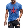 thumbnail image 1 of Mens Casual Manga Corta Botón Abajo Camisetas Estados Unidos Bandera Impresión Cuello Redondo Suéter Camiseta, Poliéster Casual Uso Diario para Hombres, 1 of 5