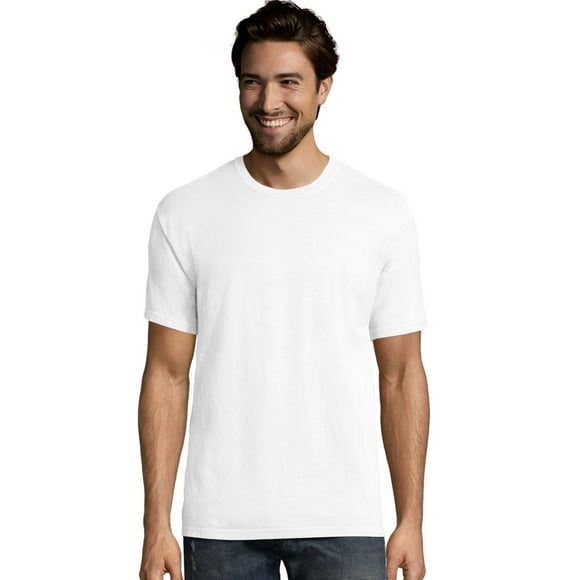 Hanes T-Shirt à Manches Courtes Teint en Pièce ComfortWash pour Hommes Grande Taille, 2TG, Blanc