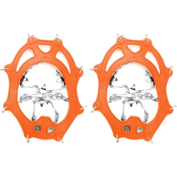 Traction Cleats Ice Snow Grips with 18 Stainless Steel Spikes Ice Traction Cleats Anti Slip Shoe Grips for Walking Jogging Climbing Fishing Hiking
