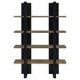thumbnail image 3 of Danbrook 71-inch 4-shelf Bookshelf Black and Aged Walnut, 3 of 12