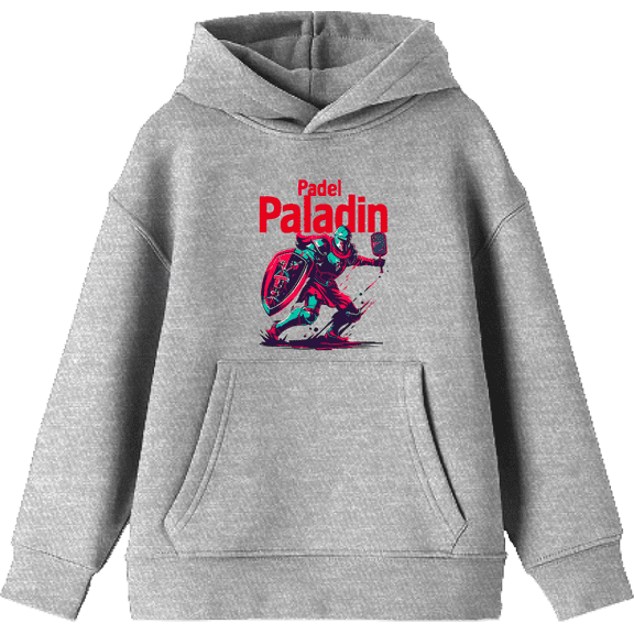 Padel Paladin Youth Heather Gray Long Sleeve Hoodie-Medium