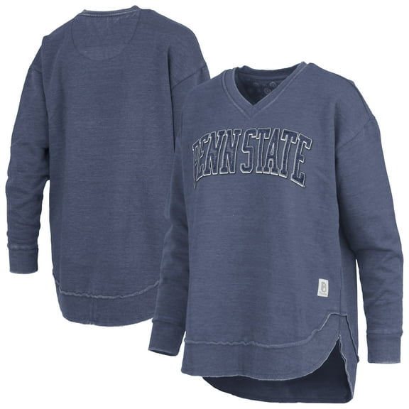Women's Pressbox Navy Penn State Nittany Lions Westin Poncho V-Neck Pullover Sweatshirt