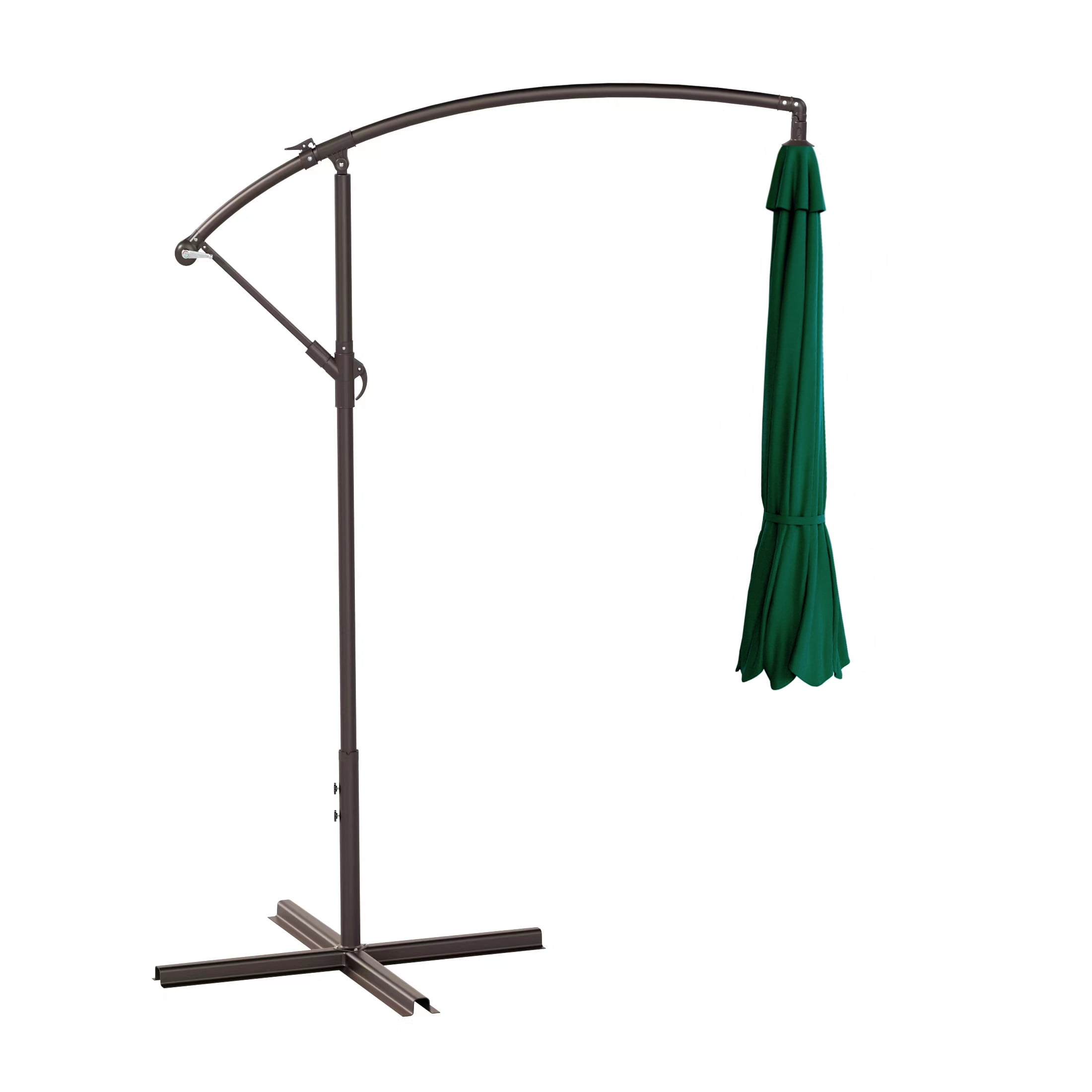 WestinTrends Julia 10 Ft Cantilever Umbrella Outdoor Patio Shade Market Hanging Offset Umbrella with Infinite Tilt and Easy Open Crank Lift, Dark Green