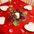 thumbnail image 3 of Valentine's Day Rose Candle Wreath - Flower Ring Candlestick, Romantic Dining Table & Party Decor, Soft Fabric Flower Wreath, Festive Heart-Themed Candle Holder for Home & Holiday, 7.8in, C, 3 of 6
