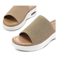 thumbnail image 3 of Pennysue Women's Air Cushion Knit Sandals Brown Lightweight Platform Slide Sandals 11M, 3 of 6
