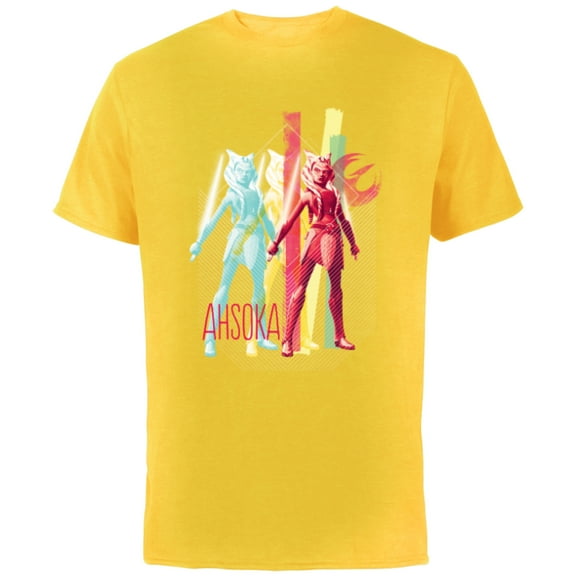 Star Wars The Clone Wars Ahsoka Tano Pop Art Repeat - Short Sleeve Cotton T-Shirt for Adults - Customized-Yellow