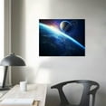 thumbnail image 3 of COMIO Galaxy Planets Canvas Wall Art - Blue Universe Themed Modern Prints for Home Decor Outer Space Framed Painting Solar System Poster Pictures for Kids Teens's Bedroom Living Room, 3 of 4