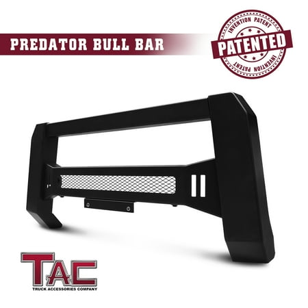 TAC Predator Mesh Version Modular Bull Bar for 2007-2018 Chevy Silverado / GMC Sierra 1500 Pickup Truck Front Brush Bumper Grille Guard Fine Textured Black Suitable for LED Off-Road