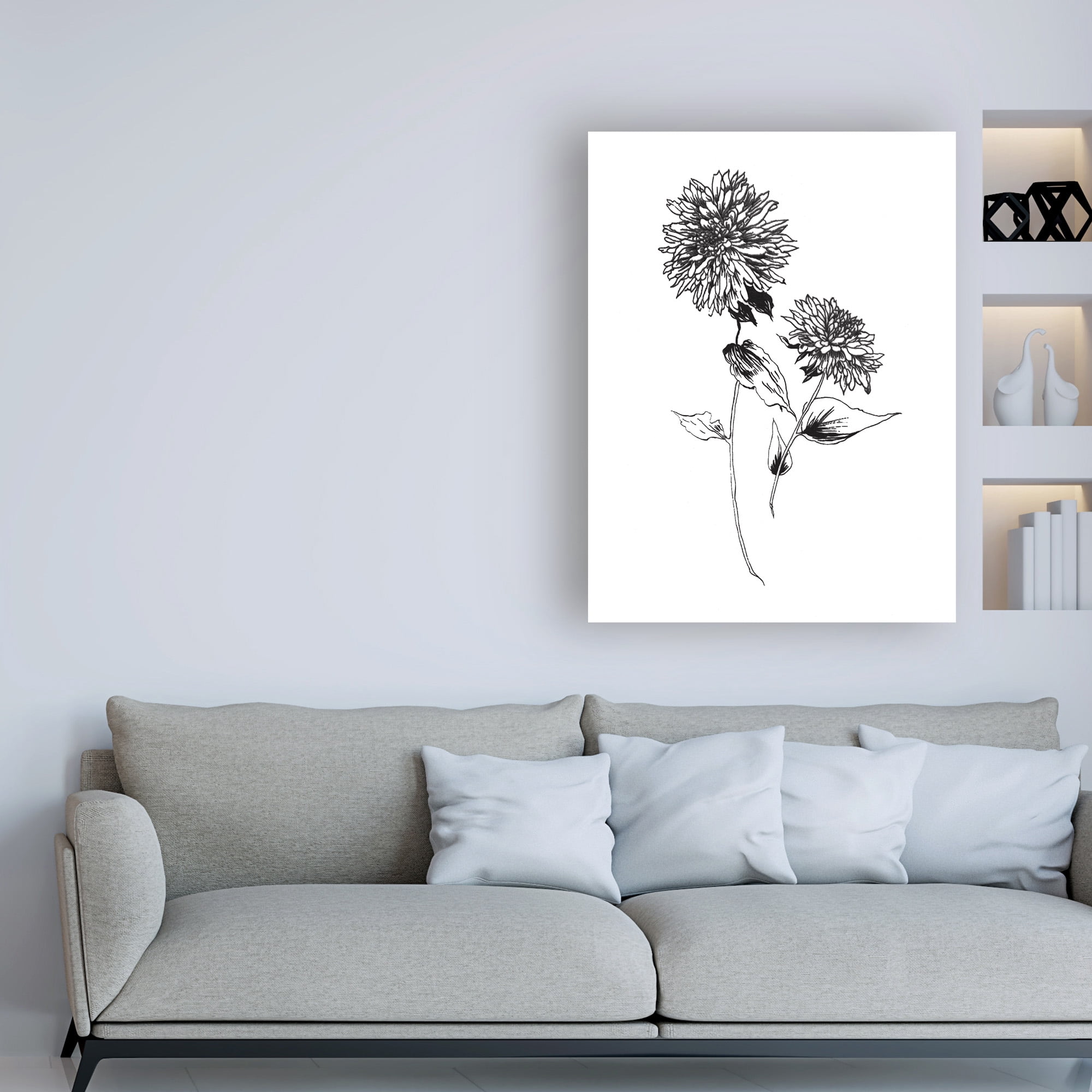 Trademark Fine Art 'Sketchbook Flowers on White IV' Canvas Art by Wild Apple Portfolio