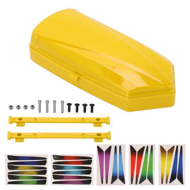 Maleta de equipaje para maletero de techo de control remoto, con pegatinas de soporte, tuerca de tornillo para coche de control remoto SCX10 90046 1/10 1/8, color amarillo