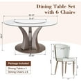 thumbnail image 2 of Montary 7 Piece Modern Dining Table Set of 6, Round 53" D Faux Marble Dining Table with Lazy Susan, Sintered Stone Top and Stainless Steel Tree Branch Base Dining Room Table with 6 Dining Chairs, 2 of 8