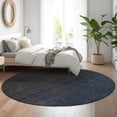 thumbnail image 5 of HomeRoots 667327 8 ft. Navy Blue & Charcoal Ombre Washable Round Area Rug with UV Protection, 5 of 9