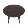 thumbnail image 4 of WestinTrends Malibu Patio Dining Table, All Weather Poly Lumber Adirondack 47" Trestle Round Outdoor Table with Umbrella Hole, Dark Brown, 4 of 7