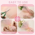 thumbnail image 4 of 4 Yards Flower Wrapping Mesh Paper Bouquet Floral Packaging Paper with Organza Ribbon for Valentine's Day Wedding Birthday Florist Supplies, Red, 4 of 6