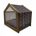 thumbnail image 2 of African Pet House, Grunge Pattern Plaid Style with Bohemian Influences Native and Hipster, Outdoor & Indoor Portable Dog Kennel with Pillow and Cover, 5 Sizes, Multicolor, by Ambesonne, 2 of 5
