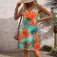 thumbnail image 5 of Amzcrzy Robes pour Femmes Décontractées à Col en V Sans Manches Robe d'Été Tendance Hawaïenne à Fleurs pour Femmes avec Poches Robe Courte Boho Plage Vacances Robe Soleil, 5 of 5