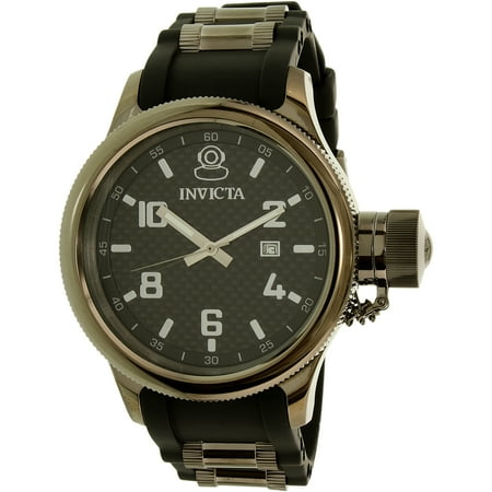 Invicta Men's Russian Diver 0555 Black Rubber Swiss Quartz Dress Watch