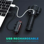 USB Rechargeable Bike Light Super Bright Bicycle Lights Headlight Triple Flashlight Front Light Waterproof - Riding Cycling Camping