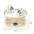 thumbnail image 3 of Oggfader Wireless Earbuds Bones Conduction Bluetooth Earphones With Non In Ear Clip Style Sports Digital Display And Long Battery Life Wireless Earphones Beige, 3 of 8