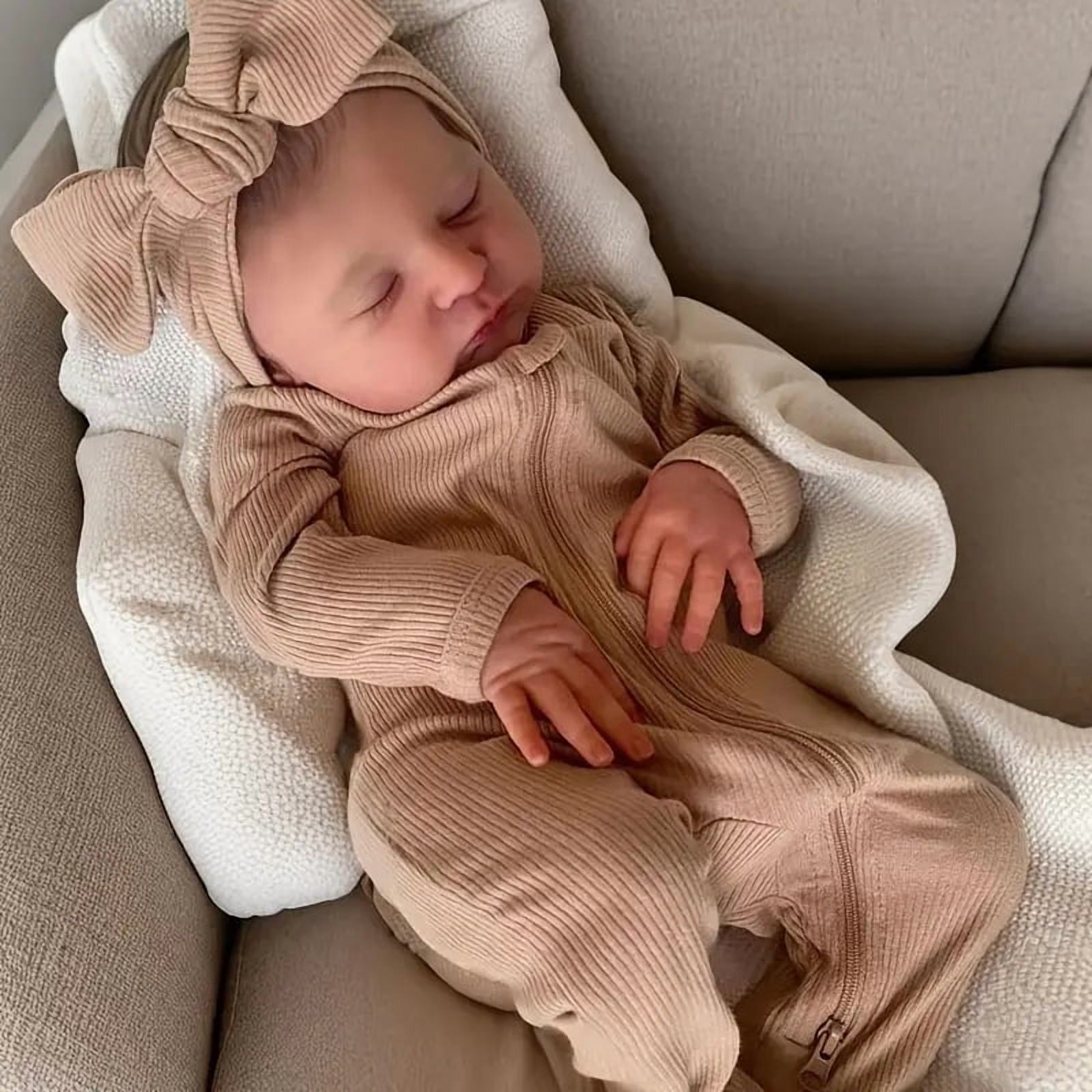 20 Inch Laura  Lifelike Soft Cloth Body Reborn Baby Doll - Realistic Hand Painted Facial Features Real Baby Doll - Gift for Kids Age 3+
