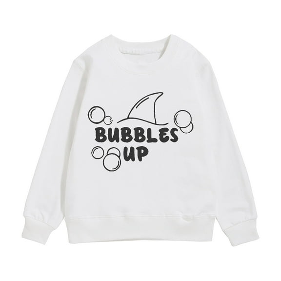 ibiyuan Hoodies For Boys Size 6 Girls Back To School Clothes Kids Letter Print Warm Long Sleeve Sweatershirt,White,8-10 Years