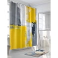 thumbnail image 3 of Watercolor Brush Shower Curtain, Gray Yellow Abstract Modern Graffiti Waterproof Shower Curtain Set with 12 Hooks Lightweight Washable Fabric Shower Curtains for Bathroom 60x72 Inches, 3 of 6