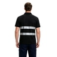 thumbnail image 4 of TOMVIGX Men's Polo Shirts Short Sleeve Reflective High Visibility Safety Moisture Wicking Shirts Outdoor Night Running Cycling Breathable Quick Dry Workout Shirts Black L, 4 of 5
