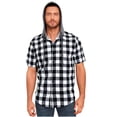 thumbnail image 2 of WIZUTIZ Short Sleeve Hoodies for Men Plaid Hooded Shirts Causal Button Down Hoody Tops Lightweight Comfort Summer Clothes, 2 of 5