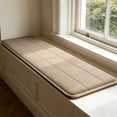 thumbnail image 3 of Window Sill Cushion Pad,12×39 Inch Soft Thick Padded Long Stool Cushion Stay In Place Rectangular Seat Pad Mat For Window Seat And Sofa Living Room Use.(Brown), 3 of 7
