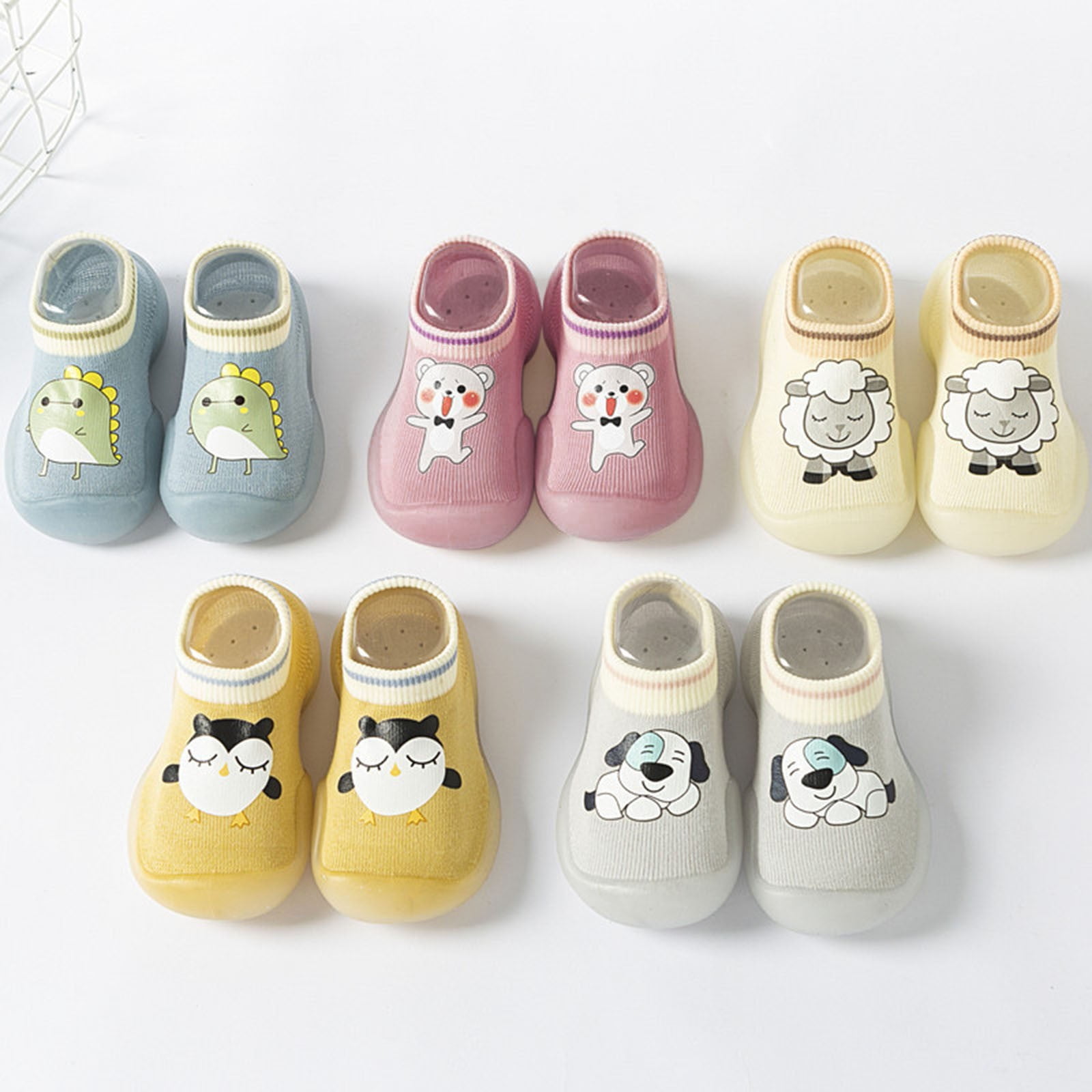 nsendm Baby Boys Shoes Toddler Male Size 5 Shoes for Baby Girls Baby Home Slippers Cartoon Warm House Slippers for Infant Lined Winter Girls High Tops