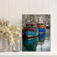 thumbnail image 2 of Fishing Boats Harbor Canvas Painting，Coastal Nautical Wall Decor for Living Room Bedroom Office Home, 2 of 8