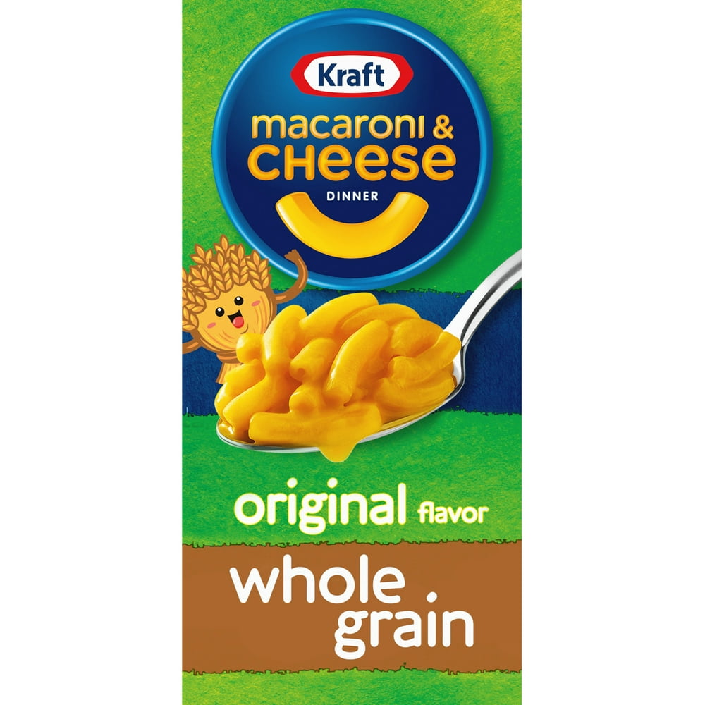 Kraft Whole Grain Original Flavor Macaroni and Cheese Dinner, 6 oz Box