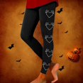 thumbnail image 2 of Halloween Leggings for Women Pumpkin Skeleton Witch Ghost Printed Tights High Waisted Soft Stretchy Yoga Pants(Dark Gray,L), 2 of 4