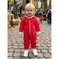 thumbnail image 5 of RUINIXCW Toddler Baby Girl Strawberry Costume Halloween Long Sleeve Hooded Jumpsuit, 5 of 8