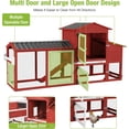 thumbnail image 6 of Aivituvin 80" Mobile Chicken Coop with Wheels – Expandable Waterproof Hen House, Wooden Poultry Cage with Nesting Box & Pull-Out Tray for 2-4 Chickens (Red), 6 of 8