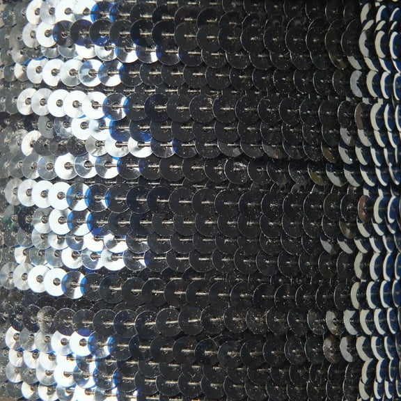 Midnight Navy Blue Sequin Trim 4mm Center Stitched Transparent See-Thru Made in USA