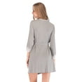 thumbnail image 4 of WBQ Womens Robe Lightweight Kimono Robes with Lace Cuff Short Knit Bathrobe Soft Sleepwear Ladies Loungewear Gray L, 4 of 5