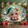 thumbnail image 5 of Colorful Design Christmas Banner Decorative Elf Holiday Theme for Christmas Party Holiday Celebration Indoor Decoration, 5 of 9