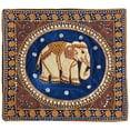thumbnail image 7 of Elegant Thai Elephant Velvet and Pearls Set of 2 Square Pillow Covers - Blue, 7 of 7