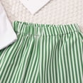 thumbnail image 6 of Fesfesfes Childrens Cute Sleeveless Top Stripe Pants Set Toddler Wide Leg Pants Trousers Round Neck Tank Top Shirt Outfit Summer Casual Short Sleeve Blouse Two Piece Set for Kids(Green,4-5 Years), 6 of 8