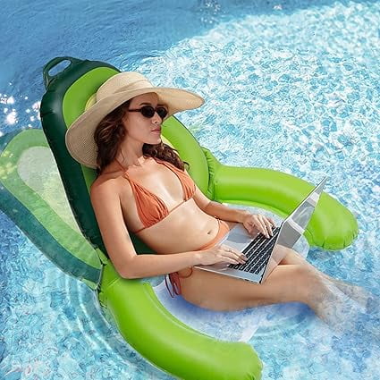 Inflatable Swimming Pool Hammock, Avocado Floating Hammock Floating Bed Water Hammock Lounger Air Mattress Swimming Pool for Adults and Children