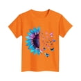 thumbnail image 4 of hengsof Girls Cute Sunflower Graphic Printed Short Sleeve T-Shirt Sweet Casual Pullover Stylish Crew Neck Top 3-15 Years, 4 of 4