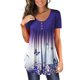 thumbnail image 2 of Moda Mujer Causal Rounk Cuello Impresión Blusa Manga Corta Camiseta Verano Tops Fridja bn5472, 2 of 7