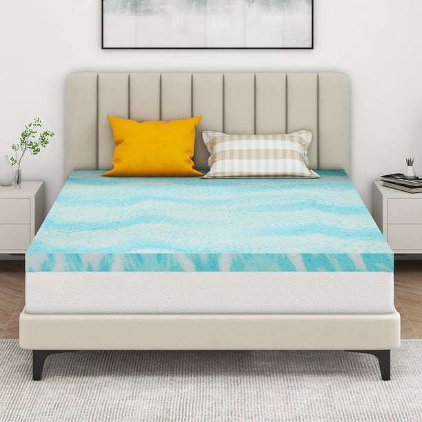 3 inch Queen size Firm Mattress Topper, Soft Cooling Gel Memory Foam