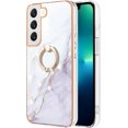 thumbnail image 2 of Marble Pattern Case for Samsung Galaxy S23 Plus (Not N23) with Ring Holder Kickstand, Plus Slim PC Material Shockproof Girls Women Case Cover for Samsung Galaxy S23 Plus DLS Pearl White, 2 of 11