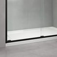 thumbnail image 7 of 60"W x 76"H Double Sliding Shower Doors, Framed Glass Doors with Towel Bars Long Handles and Top and bottom guiderails, Bathroom Water Guards Doors in Black Finish, Clear, 7 of 7