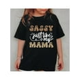 thumbnail image 1 of [Cotton Sassy Tee] Cotton Comfy Casual Sassy Just Like My Mama Girls' T-Shirt | Leopard Print & Letter Design, Soft Knit Fabric, Machine Washable, Fun & Playful Casual Attire for Summer, 1 of 6
